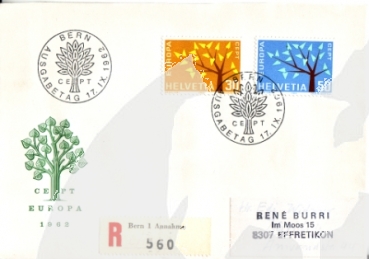 CH FDC 0756 / 0757 - 1962 09 003 ●